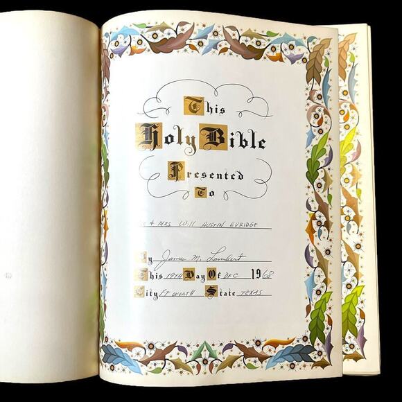 VTG Heirloom Holy Bible Large Authorized or King James Red Letter Edition 1964 - Picture 9 of 16